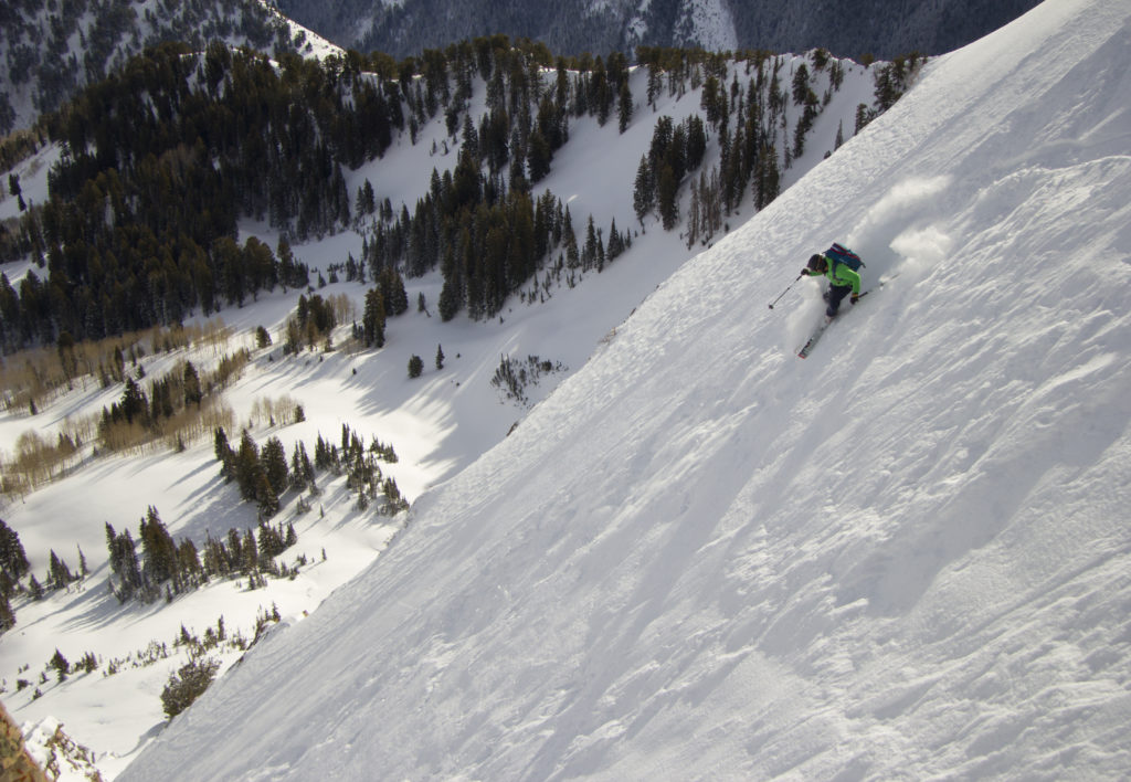 Chris Moore backcountry skiing mount Raymond utah