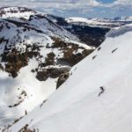 Backcountry skiing Uintas Notch Mountain backside chute