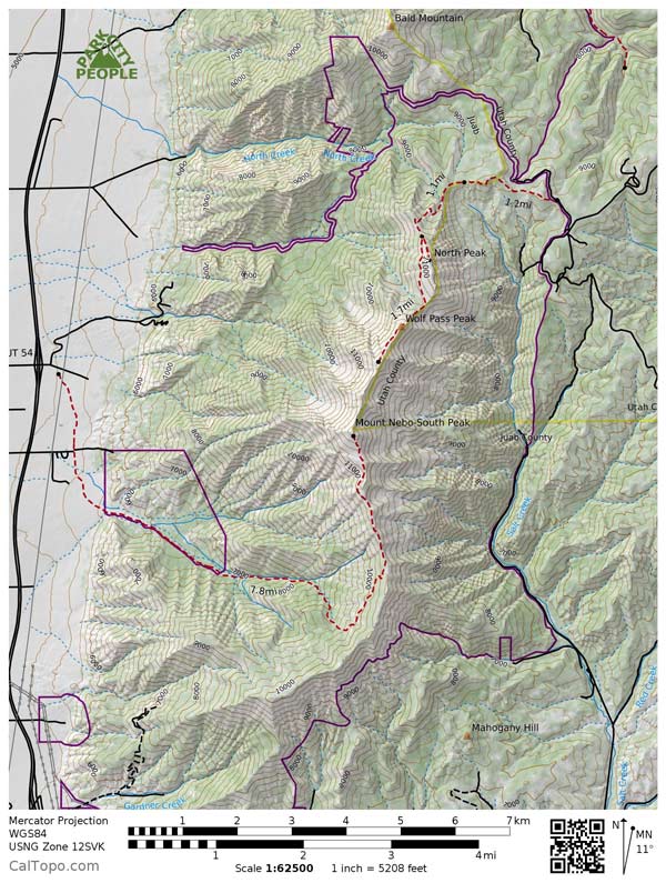 Mount Nebo topo map