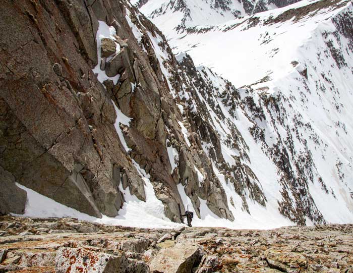 Mike Mckinney in the Pfeifferhorn NW couloir