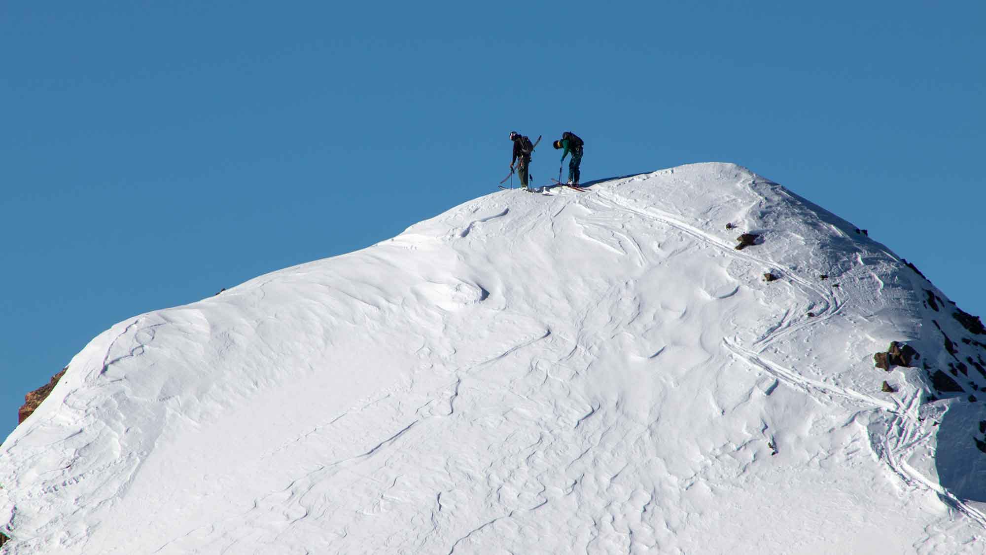 backcountry skiers on Monte Cristo summit